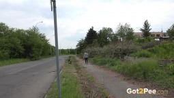 Black Leggings Peeing Jogger screen cap #17