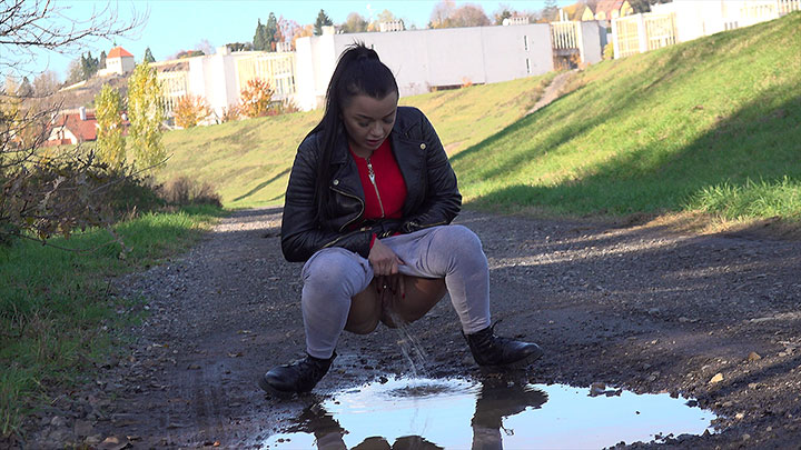 Pee Video Peeing In A Puddle